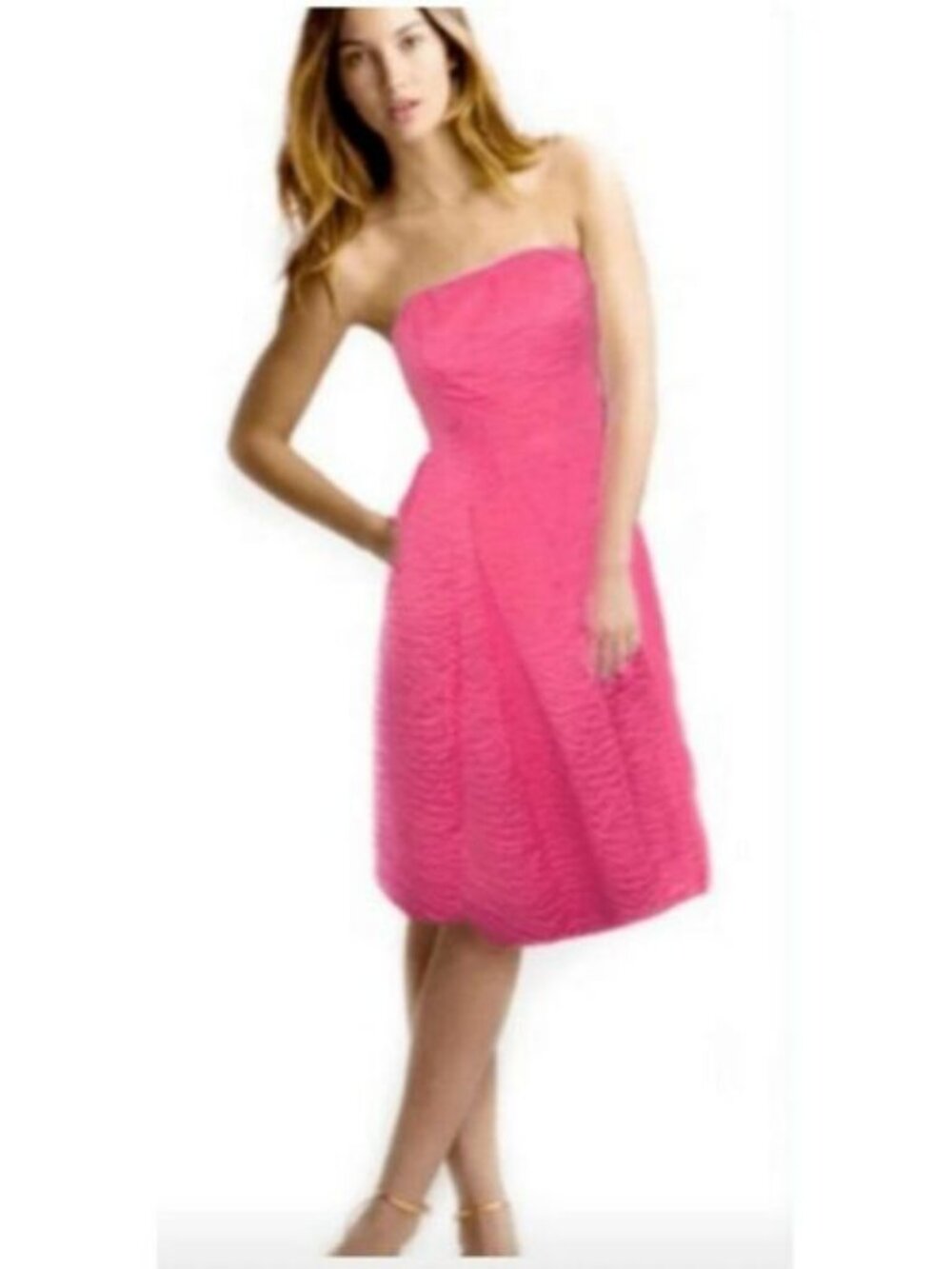 J.Crew Lorelei Dress Size 6 Hot Pink Decodot texture